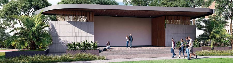 Outdoor amphitheater and event lawn