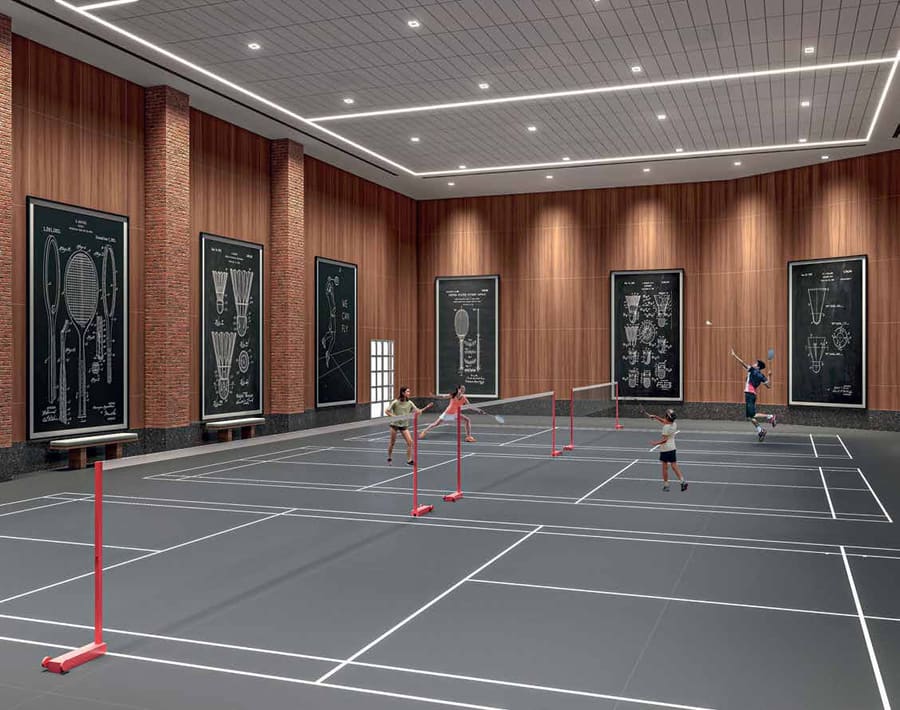 Indoor badminton courts