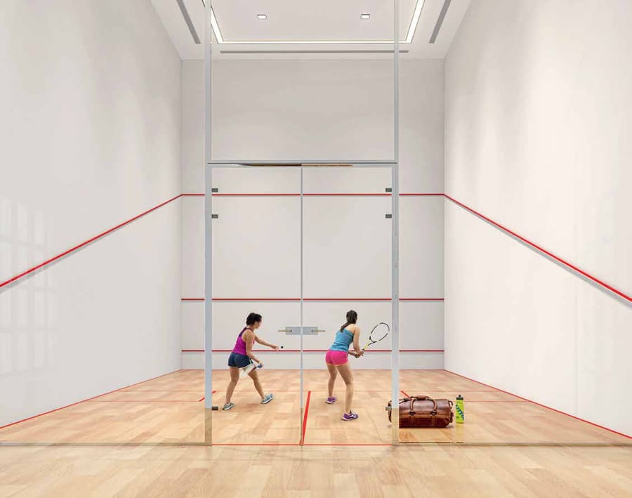 Indoor squash court