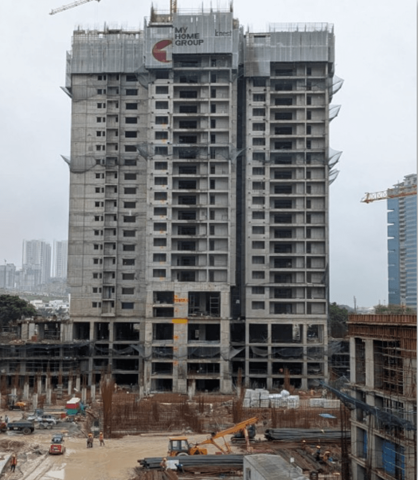 My Home Apas Tower 01 under construction, 19th floor roof slab work in progress